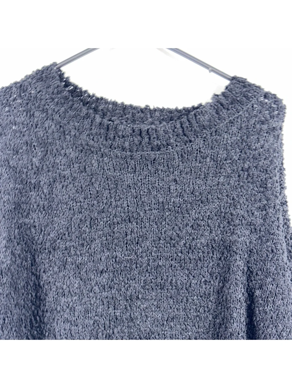 Women’s Medium Black Cozy Chenille Knit Oversized Sweater Long Sleeve Side Slits
